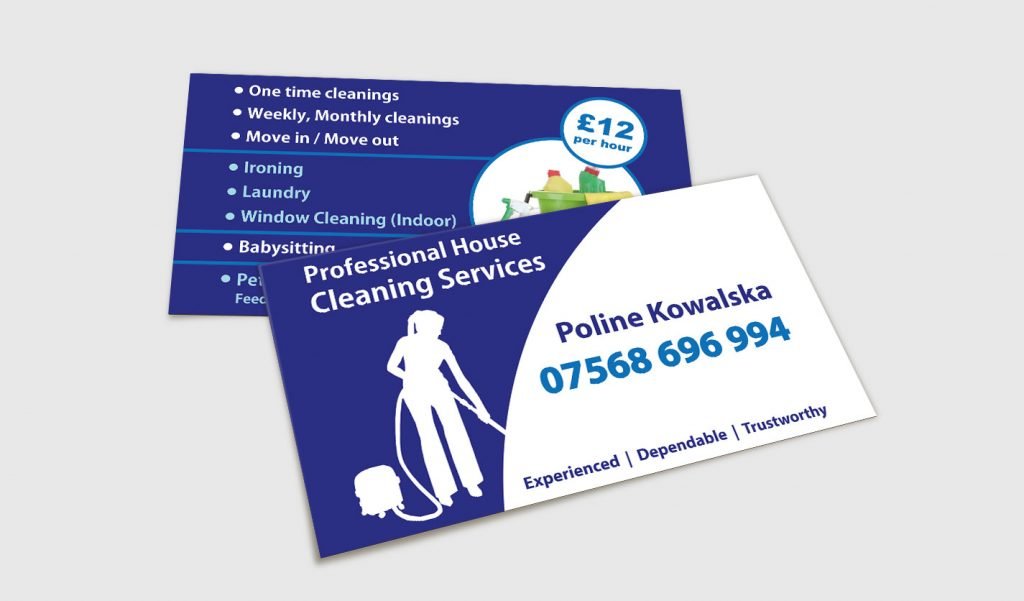 Professional House Cleaning Services Business Cards Web Graphic 